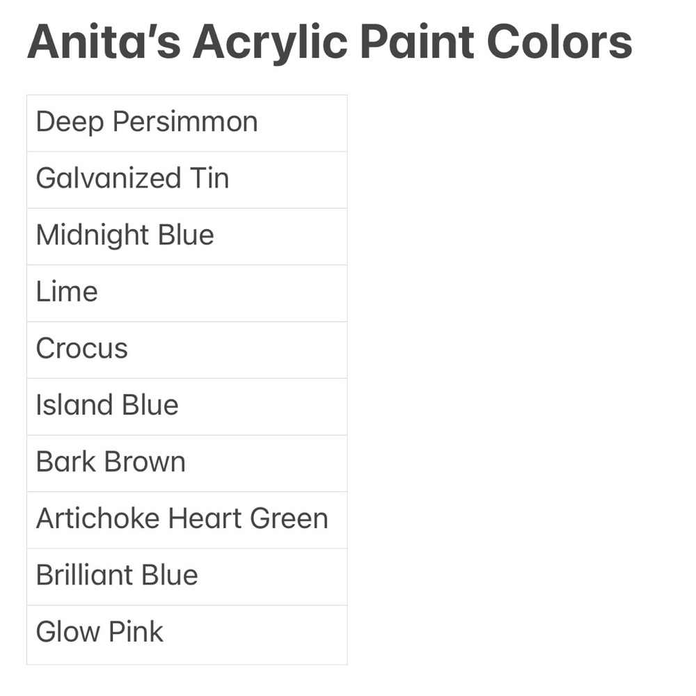 Anita's Craft Paint Set - Black, Green, Purple, Blue - Picture 2 of 2